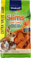 Vitakraft Slims Carrot Small Animal Treats – Light, Healthy Food Bites - Crispy Carrot Treats for Rabbits, Guinea Pigs, 