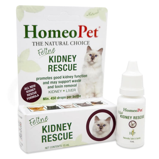 HomeoPet Feline Kidney Rescue, Safe and Natural Renal Supplement for Cats and Kittens, 15 Milliliters