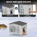 21.6"x17"x19.7" Large Plastic Heated Cat House for Outside in Winter, 100% Weatherproof & Insulated Outdoor Heated Cat H