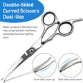 Professional Curved Dog Grooming Scissors with Rounded Tips, Cat Shears, 4CR Stainless Steel Curved Blades, Pet Home Grooming Tools