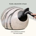 MEOWFIA Cat Cave – Premium Felt Cat Bed for Indoor Cats, Handmade Merino Wool (Light Gray, Medium)