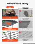 VEVOR Metal Small Animal Cage 34.06"H 2-Tier Rolling Ferret Cage On Wheels, 0.55" Wire Spacing Large Cages with Ramp, Tr