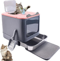 Stainless Steel Cat Litter Box Enclosed, Small, Dual Entry, Pull-Out Tray