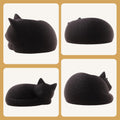 Cragite Black Cat Urns for Ashes, Sleeping Matte Black Pet Urns for Cats, Fur-Like Texture Urn for Cat Ashes, Secure Threaded Closure, Holds Cats Up to 7kg, 6.7 x 5.1 x 3.3 Inches
