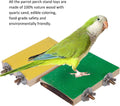 CHIOSHIO 4 PCS Bird Perch Stand Toy, Wood Parrot Perch Stand Platform Paw Grinding Stick, Cage Accessories Exercise Toys Budgies Parakeet Cockatiel Conure Hamster Gerbil Rat Mouse