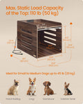 Feandrea Modern Dog Crate Furniture with Charging Station, Medium Kennel Indoor with Flip-up Hidden Acrylic Door, for Small and Medium Dogs up to 45 lb, Pet Side End Table Cage, Natural Walnut
