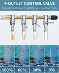 Pawfly 4-Way Aquarium Air Flow Control Lever Valve Manifold for Air Pumps Fish Tank Multi-port Distributor Splitter with