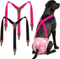 Pet Soft Dog Suspenders 2 Pieces Female Dog Diaper Suspenders for Dogs Diaper Keeper Suspender for Dogs Skirt, Dress, Diapers (Cute Hearts, S/M)