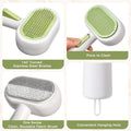 2 in 1 Double Sided Cat Brush,Self Cleaning Shedding Brush for Indoor,Dog Bunny Pet Grooming Tool,Cat Comb with Release 