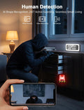 2K Alarm Clock Camera,5G&2.4G WiFi Wireless Indoor Camera Clock,Cameras for Home Security,AI Human Detection,Color Night