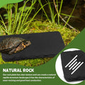 kathson 2 PCS Reptile Basking Platform (15.7 x 11.8 inches), Natural Rock Plate Turtle Food Bowl Feeding Dish Resting Te