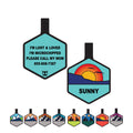 Silent Dog Tag Personalized with 5 Lines of Custom Deep Engraved Durable Soundless Silicone Pet ID Name Tag Hexagon Sunset Tiffany