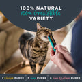 Reveal Natural Creamy Lickable Purée Cat Treats, Grain Free and Made with Limited Ingredients, Variety Selection Squeeze Up Cat Treats (20 x 0.5 oz Pouches)