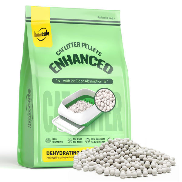 Enhanced Cat Litter Pellets 9 lbs, Long-Lasting Odor Control, Generic Litter Pellets Refills Exclusively for Dual-Layer Litter Box Systems, Zeolite, Non-climping, Not Low-Tracking