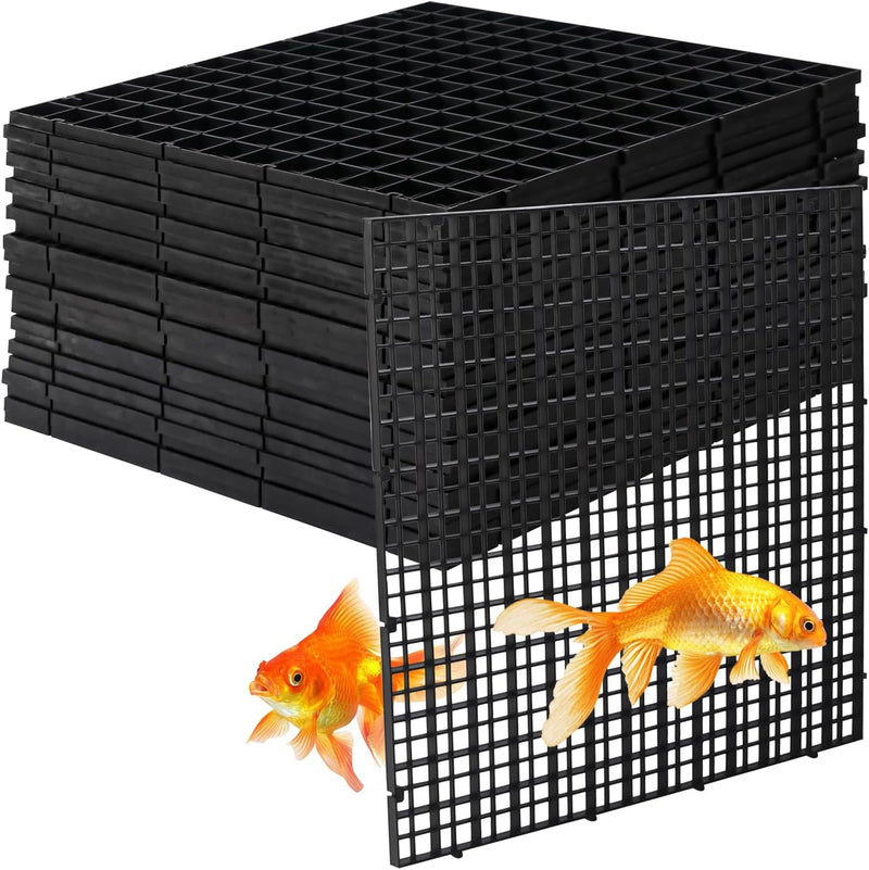 24 PCS Black Aquarium Fish Tank Divider, 11.8 x 11.8 Inch