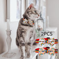 Casidoxi 2 Pcs Rainbow Cat Collar Breakaway with Bell, Pride Cat Bow Tie Collars for LGBT Pride Month Cats Puppy Pride Apparel