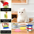 PINE & LINEN 4 Pcs 2.5inch Durable Pet Can Lids, Silicone Small Pet Can Covers Waterproof Cat Food Cans Lids for 3 oz Cat Food Cans（Yellow+Red+Pink+Blue）