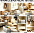 3 Pack Woven Storage Baskets, Decorative Storage Bins for Organizing, 13.4" x 11.5" x 11", Cotton Rope Baskets for Close