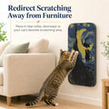 LESISSMER Art Cat Scratcher, Wall-Mountable Cat Scratching Board, Cat Wall Scratcher 16.7x11x1 Inch Cat Scratch Pad and Cat Scratchers for Indoor Cats Toy Furniture Protector（Starry Night）