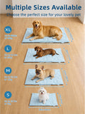 Huafly Dog Cooling Mat,Dual-Sided Cooling Mat for Dogs–Cooling Fabric for Summer,Velvet for All Seasons–Portable for Crate,Car Seat,Sofa&Floor,Machine Washable,Keeps Cats,Dogs&Puppies Cool,Cloud Blue