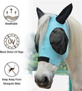 Stretchy Horse Fly Mask with Ears, Large Eye Space Paleblue Cob