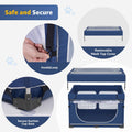 LOOBANI Foldable Dog Playpen with Cover: 1 Min Setup Pet Puppy Playpen Indoor, Sturdy Reinforced Steel/Iron Frame Dog Fence, Portable Whelping Box for Home Dog Cat Rabbit-43.3"x43.3"x27.1"│Patented