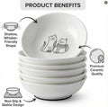 Non-Slip Cat Food Bowls, 6 Pack Whisker-Friendly Ceramic Bowls