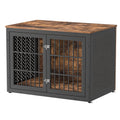 rehomerance 38" Heavy Duty Dog Crate Furniture for Large and Medium Dogs,Wooden Metal Kennel for High Anxiety Dogs, Chew Proof Pet Cage Indoor, Decorative Dog Kennel End Table
