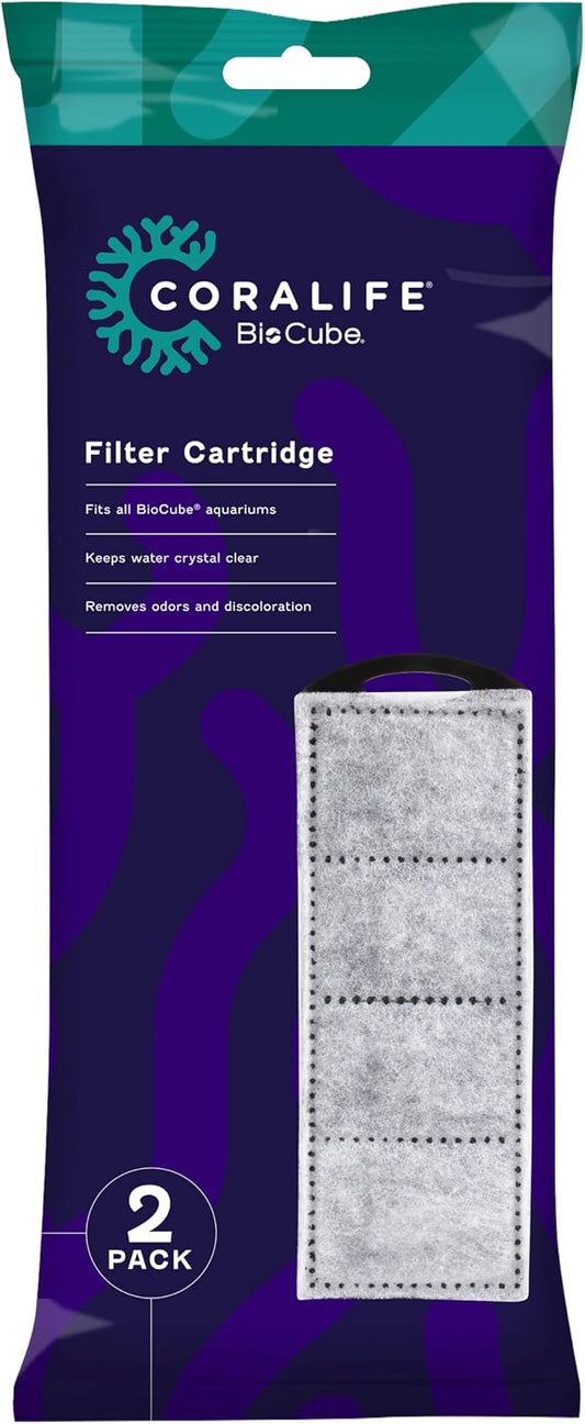 Coralife BioCube Fish Tank Water Filter Cartridge, 2 Pack