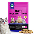 Cat 15-in-1 Multivitamin Chews,Cat Treats for Health+Immune, Joint Support,Skin & Coat, and Digestion-Omega, Taurine&Probiotics for Cats,Vitamin C+E for Cats,Chicken 100g (30-Day Supply)