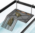 Large Hanging Turtle Basking Platform with Ramp, Food Tray, Upgraded