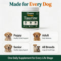 for Dogs in a Tube, Happy Wags Taurine Powder Supplement, Pure Taurine Amino Acid for Dogs Heart, Eye & Immune Support, 