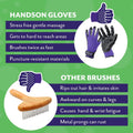 H HANDSON Pet Grooming Gloves - Patented #1 Ranked, Award Winning Shedding, Bathing, & Hair Remover Gloves - Gentle Brus