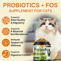 Puyrzoe Cat Probiotics & FOS Chews - Digestive + Gut Support, 500 Crunchy & Creamy Chews, Constipation Relief + Nutrient Absorption + Immune, Daily Probiotics Chews for Cats Kittens (Chicken Shrimp)