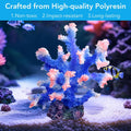 Premium Coral Reef Ornament - Lifelike Artificial Coral Decor for Saltwater & Freshwater Aquariums | Hand-Painted Blue, 