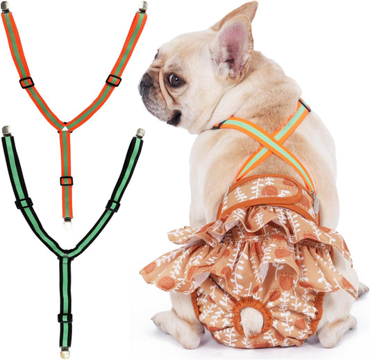 Detachable Suspenders for Dog Diapers, Skirt and Dresses, Pet Diaper Keeper for Small Medium Large Dog