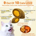Puyrzoe Cat Skin and Coat Health - 500 Chews Crunchy & Creamy Cheese Core with Omega 3/6/9, Vitamins C & E, Biotin for Skin Hydration & Coat Shine Supplement for Cats Kittens - Chicken & Shrimp Flavor