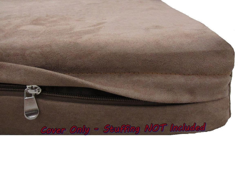 Dogbed4less DIY Pet Bed Pillow Brown Microsuede Duvet Cover and Waterproof Internal case for Dog at 47X29X4 Inch - Covers only