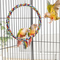 Bird Rope Swing Colorful Perch Climbing Toy for Parrots Budgie Parakeet Cockatiel Cockatoo Conure (M (10.4 inch)