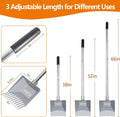 Heavy Duty Pooper Scooper 66in Tempered Spring Steel Scoop Long Stainless Steel Handle Dog Pooper Scooper for Large Dogs