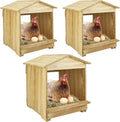 Chicken Nesting Box 3 Compartments - Wall Mount Wooden Egg Laying Nest Box for Chicken Coop, Easy to Assemble & Versatil