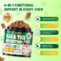 Flea and Tick Prevention for Cats – 500 Crunchy & Creamy Chews, Cat Flea Chewables with Skin & Coat Support – Oral Supplement for All Breeds & Ages – Natural Chicken Flavor