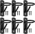 6 Pcs Metal Bucket Hooks for Horses - Heavy Duty Bucket Holder with Ring, Wall Mount Water Hangers for Stall, Barn, Farm
