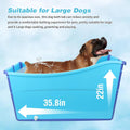 YUEPET Dog Bathtub for Large Dogs, 49 Gallon Foldable Bath Tub, Blue