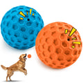 HIPPIH Indestructible Squeaky Dog Toys, Interactive Dog Balls 2 Pack, Chew Toys for Aggressive Chewers, Natural Rubber Puppy Toy for Large/Medium Dogs, Tough Puppy Teething Toy, Relieve Anxiety
