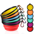 ME.FAN Collapsible Dog Bowl for Travel (12oz), 6 Pack Portable Pet Bowl with Carabiners, Foldable, Expandable
