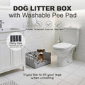 HQ4US 4LEGS Dog Litter Box Pee Pad Holder Foldable with High Walls, Large Indoor Dog Potty Toilet for Puppies,Portable f