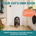XL Cat Door for Interior Doors Easy to Install in Minutes, No-Flap, White