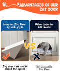 Cat Corner Door Hinge Kit, Interior Pet Flap Magnetic Locking DIY