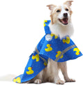 DELIFUR Large Dog Raincoat- Waterproof Dog Rain Poncho Adjustable Double Layer Rain Jacket with Hood for Medium Large Dogs Designed with Leash Hole Reflective Strip and Ducks (Blue Duck, XX-Large)